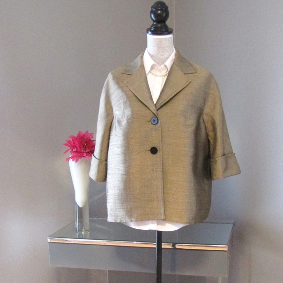 Anne Klein Jackets & Blazers - NWOT Anne Klein Gold & Black 3/4 Sleeve Blazer 10